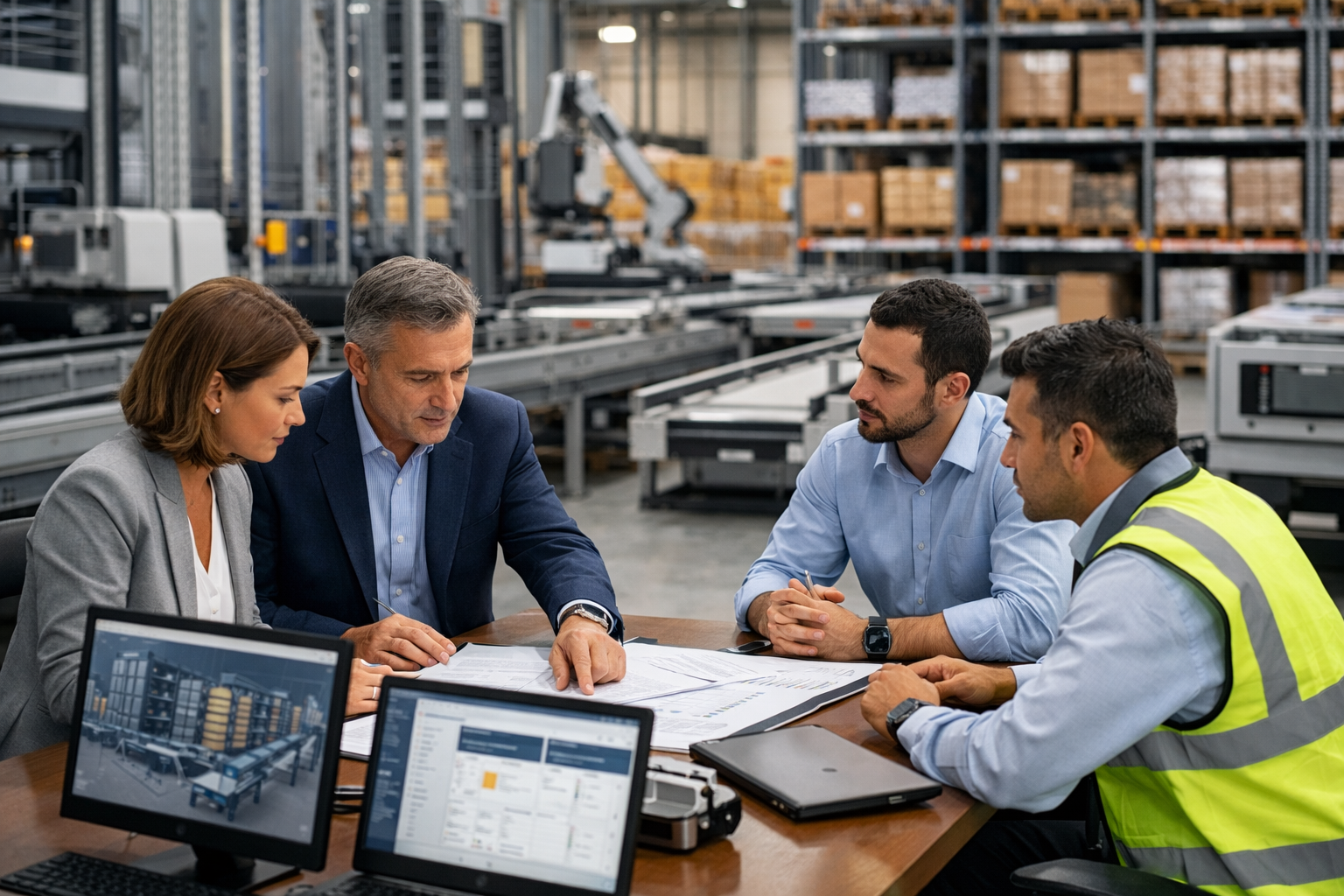 fornecedores de sistemas de intralogística no Brasil avaliando automação para armazém