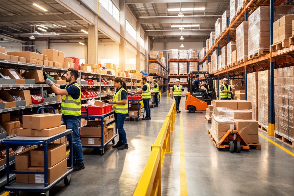 Reabastecimento no picking com regras para evitar ruptura e excesso no pulmão